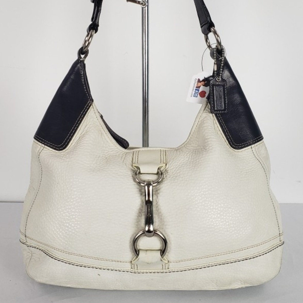 Coach Black and Cream Shoulder Bag